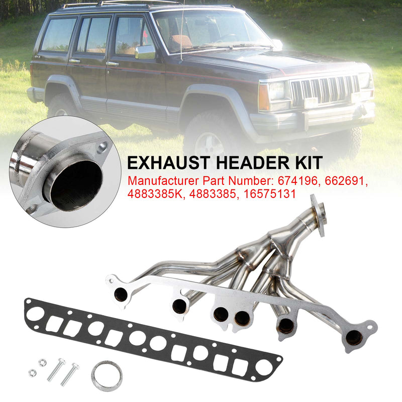 1991-1993 Jeep Cherokee Wrangler Basis Abgaskrümmer Edelstahl 674196 662691 4883385K 4883385 16575131