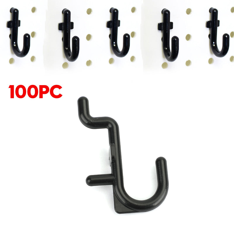 Areyourshop Peg Board Hook Kit Garage Tool Storage Pegboard 100 Stück J Hook Locking Plastic