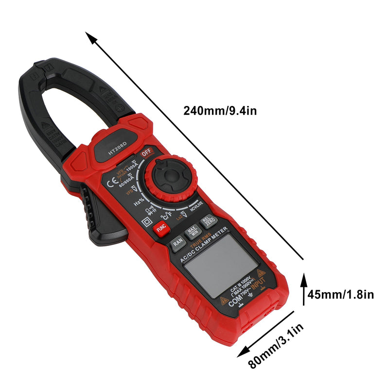 HT208D Clamp Meter AC DC 6000 Counts Spänningsmotståndsmätare