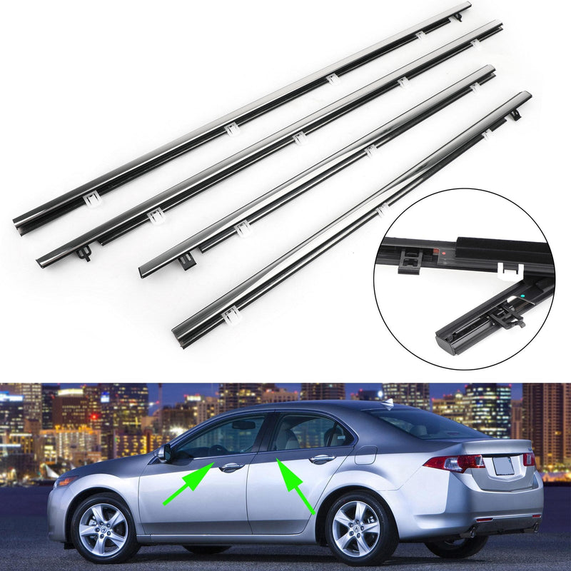 4 x Auto-Außenfenster-Dichtungsleisten für Acura TSX 2009-2014 Generic