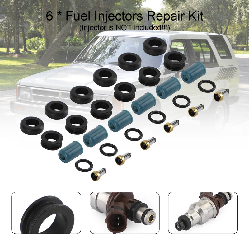 Kit de conversão de junta de reparo de injetor de combustível 6 peças adequado para caminhão Toyota 3VZE 1988-1995 3,0L