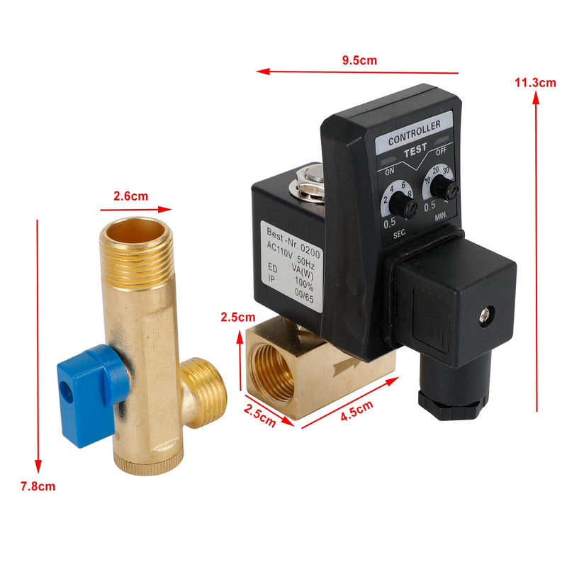 1/2 "automatisches elektronisches zeitgesteuertes Luftkompressor-Kondensat-Ablassventil