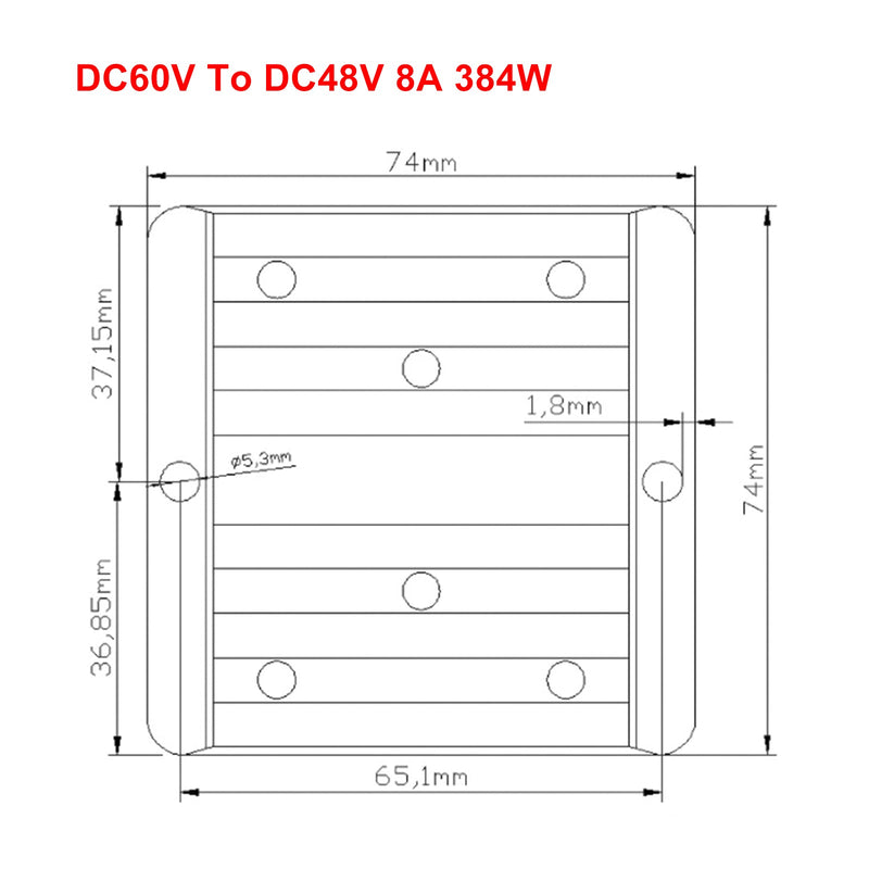 DC/DC Buck Step-Down -moduuli 60 V - 48 V 8 A virtalähteen muuntimen säädin