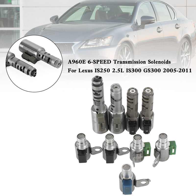 2005-2011 Lexus IS250 2.5L IS300 GS300 A960E Solenoides de transmisión de 6 velocidades