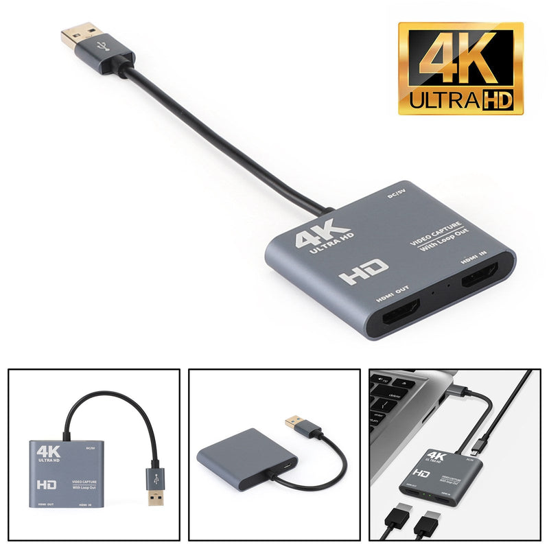 4K 1080p 60 fps HD to USB 3.0 Video Capture Card Game Live Recorder Plug and Play