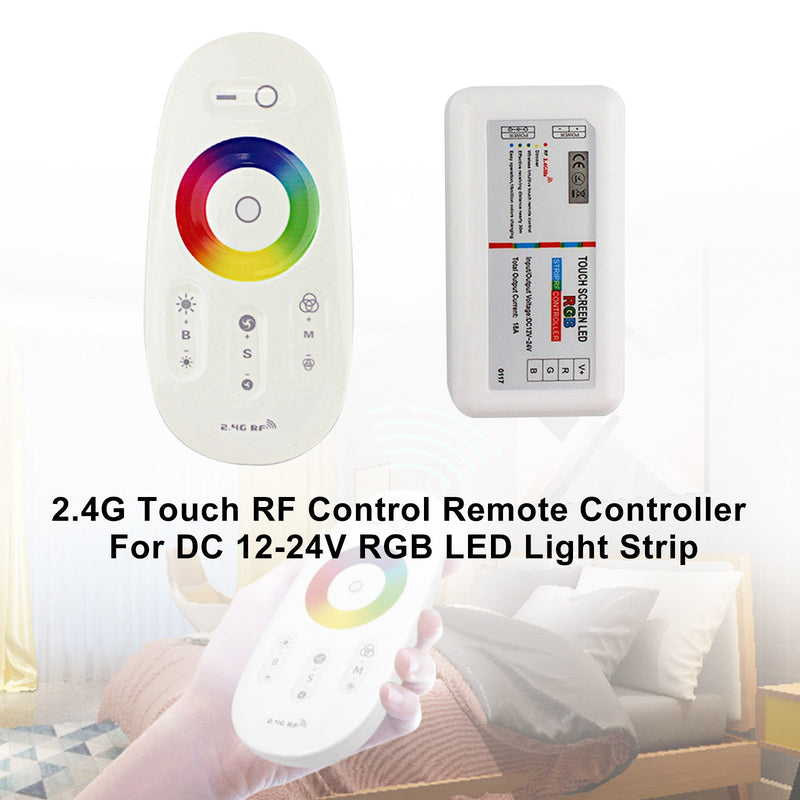 Control remoto de control RF táctil 2.4G para tira de luz LED RGB DC 12-24V