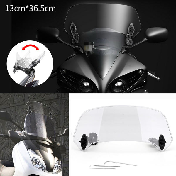 Motorrad einstellbarer Clip am Windschutzscheibenverlängerungsspoiler Wind Defflektor Clear