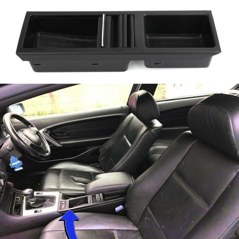 Porta-copo do console central dianteiro preto adequado para BMW E46 3 Series 1998-2007 genérico