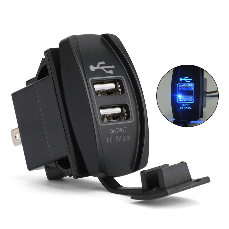 Lader med to USB-uttak for UTV Can Am Polaris RZR Ranger 900 1000 XP 750 Generic