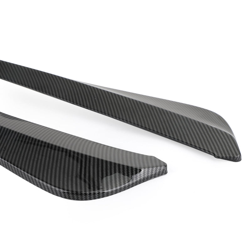 19" Bil bakstøtfanger Finner Canard Splitter Diffuser Valence Spoiler Lepper Carbon Fiber Look