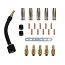 24 stykker 15AK MIG/MAG svejsebrænder kontaktspidsholder gasdyse svanehals dele