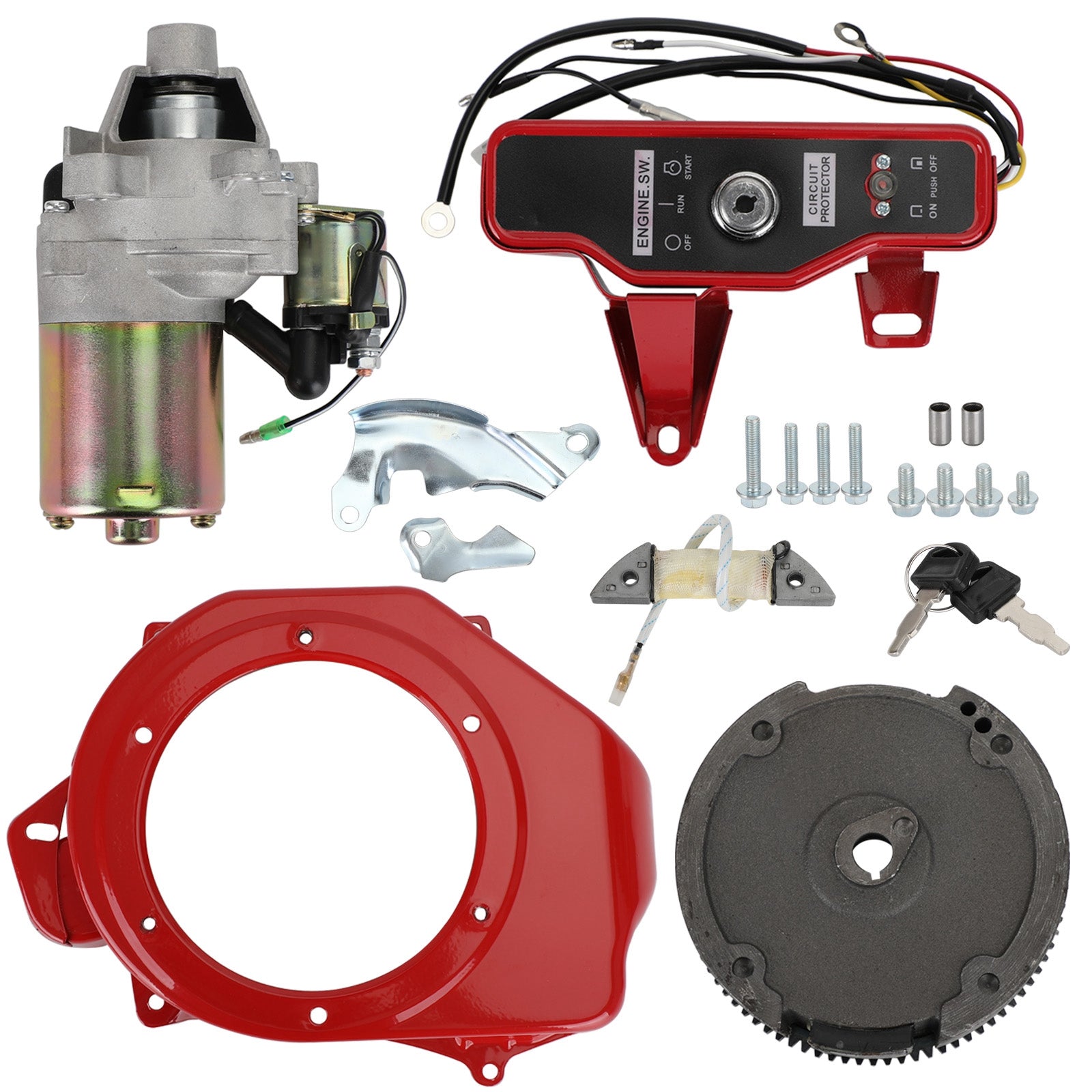 Electric Start Kit Starter Ignition Fan Cover für Honda GX160 GX200 Sc