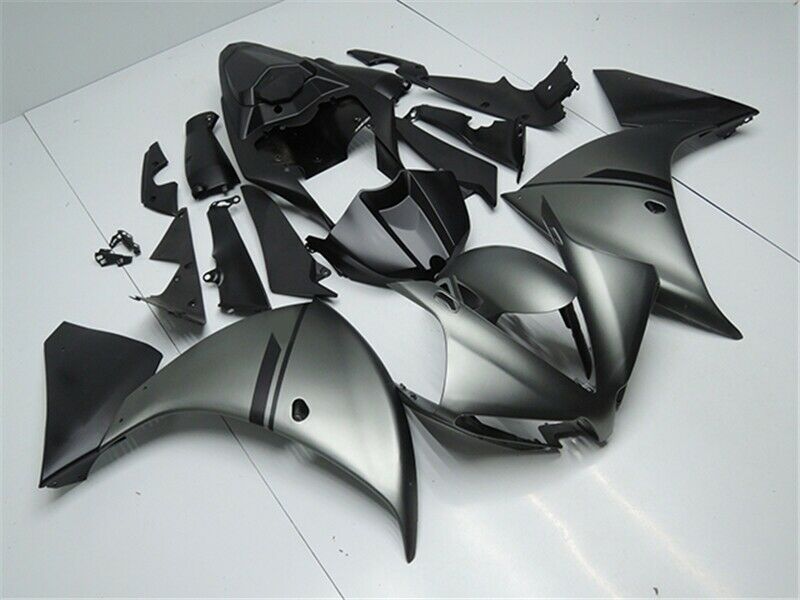 ABS-Einspritzkunststoff-ABS-Verkleidung, passend für Yamaha YZF R1 2012–2014, grau-schwarz, generisch