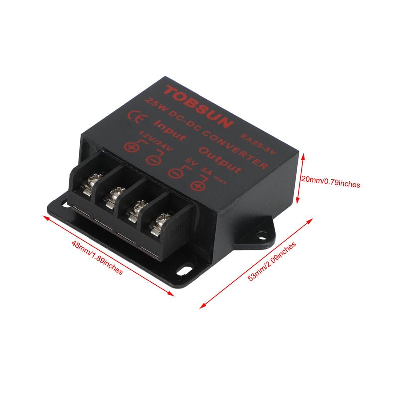 DC 12V/24V do 5V 5A 25W konwerter zasilacz regulator transformator