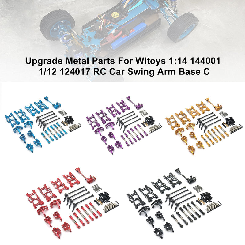 Mejora de piezas de metal para Wltoys 1:14 144001 1/12 124017 RC Car Swing Arm Base C