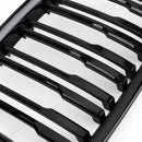Gloss Black Dual Slats Front Hood Kidney Grill Grill Fit BMW X1 E84 2009-14 SUV Generic