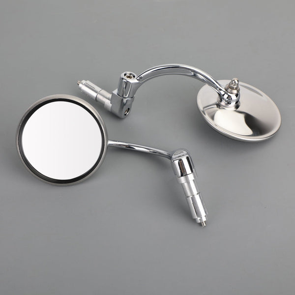 Chrome Handlebar End Mirrors For Motorcycle Cafe Racer Old School Clubman 22mm