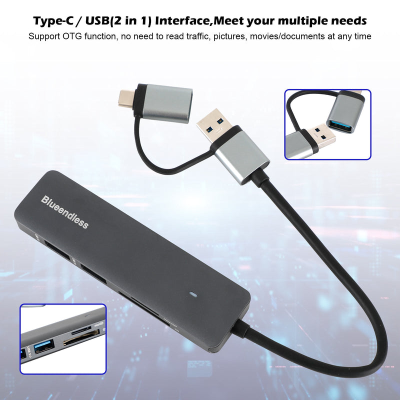 Type-C+USB Interface Hub PD100W dokkingstasjon for Windows Mac OS Linux