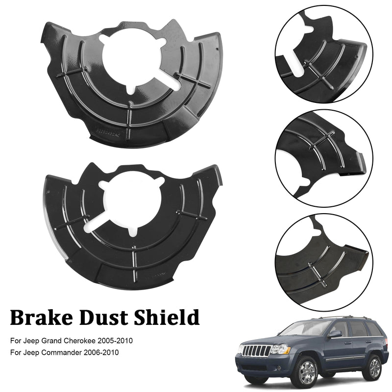 Höger + Vänster frambroms dammskydd Passar Jeep Grand Cherokee Commander 2005-2010