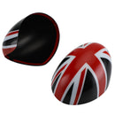 MINI Cooper R55 R56 R57 2 x Union Jack UK Flag peilisuojukset musta/punainen