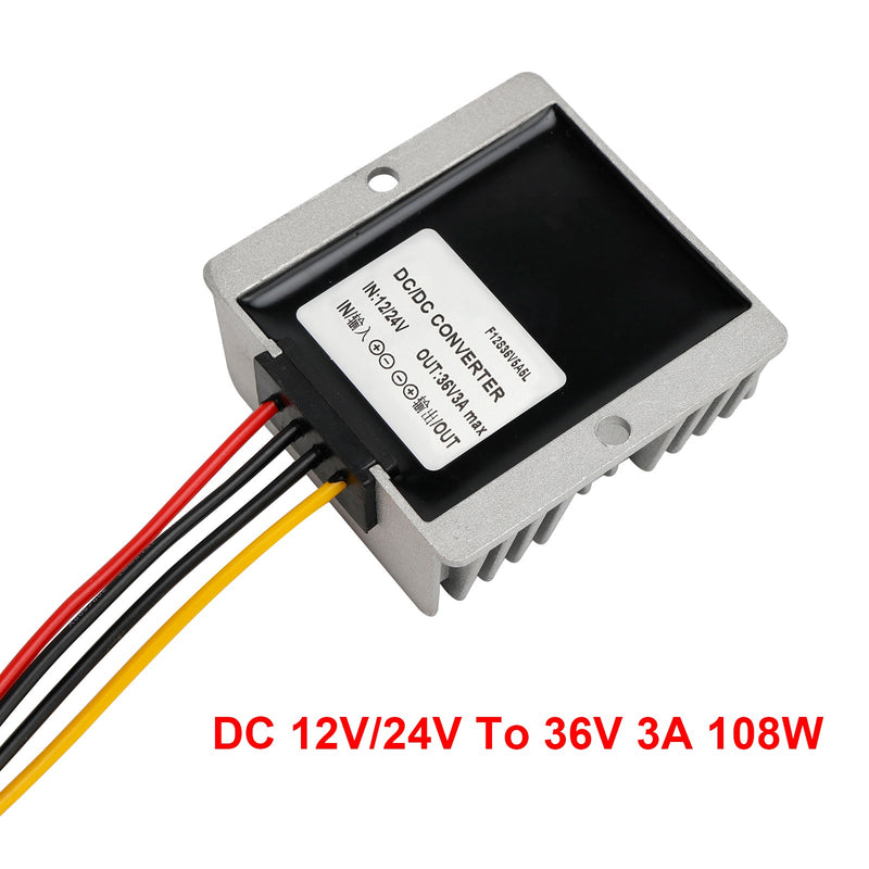 DC-DC 12/24V-36V 3A 108W Step Up Car Fuente de alimentación Convertidor Regulador Impermeable