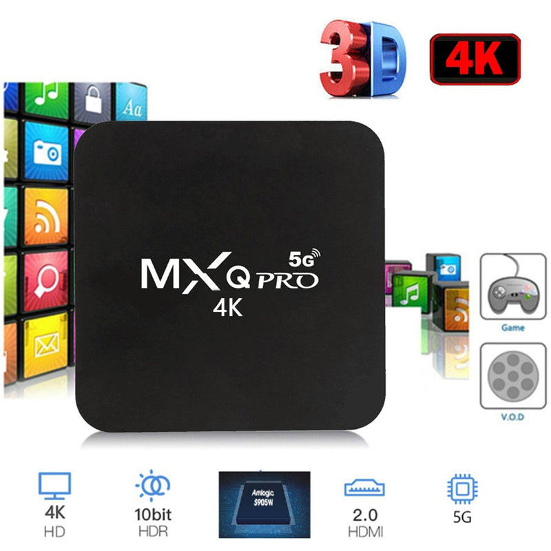 5G Wifi MXQ Pro 4K Ultra HD 64Bit Android Quad Core Smart TV Box Ram 1GB ROM 8GB