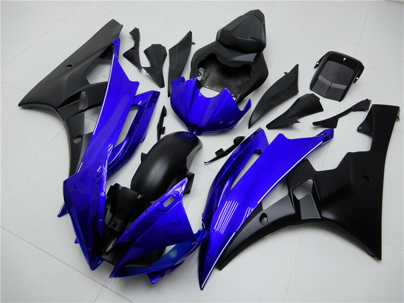 Verkleidungs-Einspritz-Kunststoff-Bodykit, passend für Yamaha YZF-R6 2006 2007, Blau, Schwarz, generisch