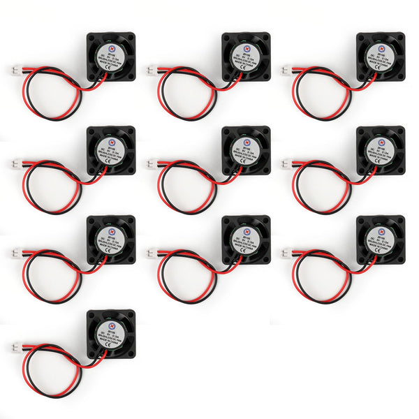 10 STK DC Brushless Cooling PC Computer Fan 5V 2510s 25x25x10mm 0,12A 2 Pin Wire