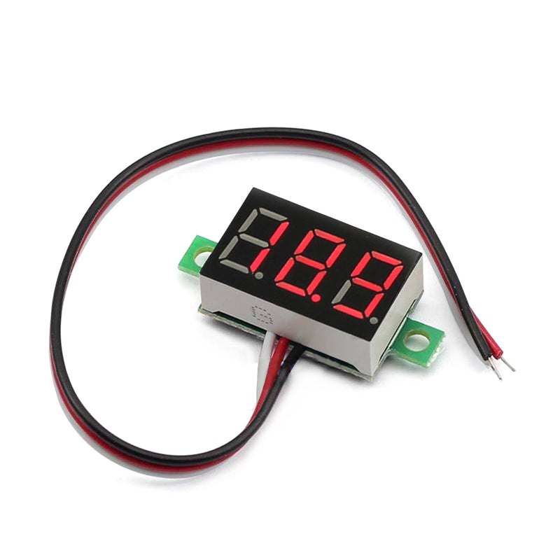 5x Mini DC 0-30V Rote LED 3-Digitalanzeige Spannung Voltmeter Panel Kalibrierbar