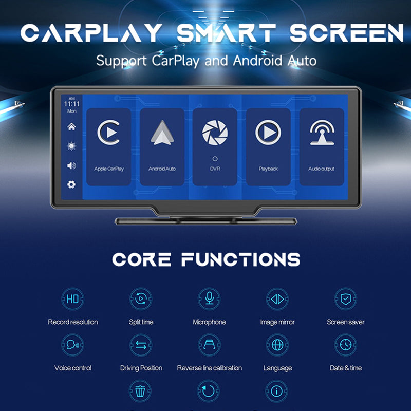 10,26-Zoll-Smart-Screen-DVR-Monitor im NTSC-Format für Wohnmobile, LKWs, Busse + Rückfahrkamera