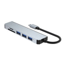6 em 1 USB-C Tipo C Saída HD 4K USB 3.0 HD Adaptador HUB Doca multifuncional
