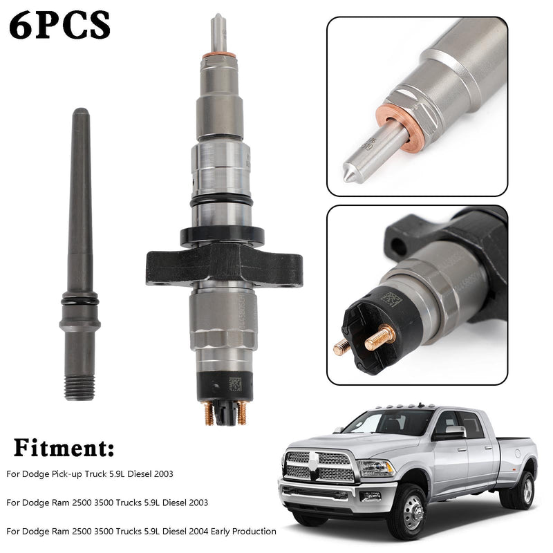 Dodge Ram 2500 3500 Trucks 5.9L Diesel 2003 1PCS/6PCS Common Rail Injector 0445120255 Generic