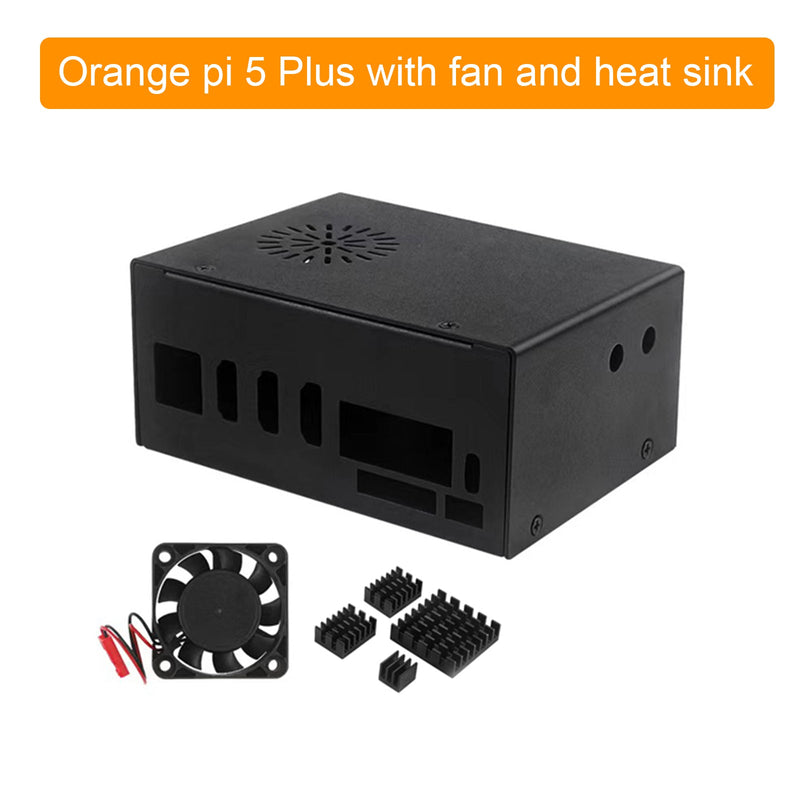 Orange pi 5 Plus kylfodral i metall med fläkt och extern WiFi-antenn