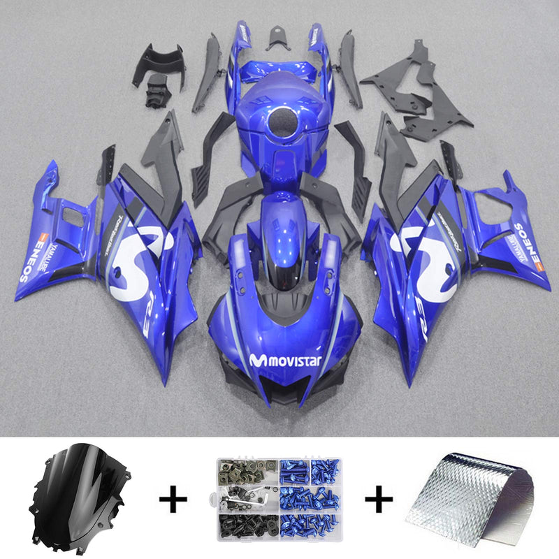 Amotopart Yamaha YZF-R3 R25 2022-2023 kåpa Set Body Plast ABS