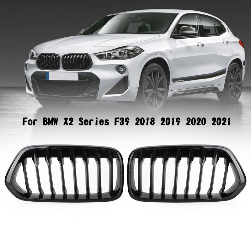 Glänsande svart främre stötfångargrill passar BMW X2-serien F39 2018-2023 Generic