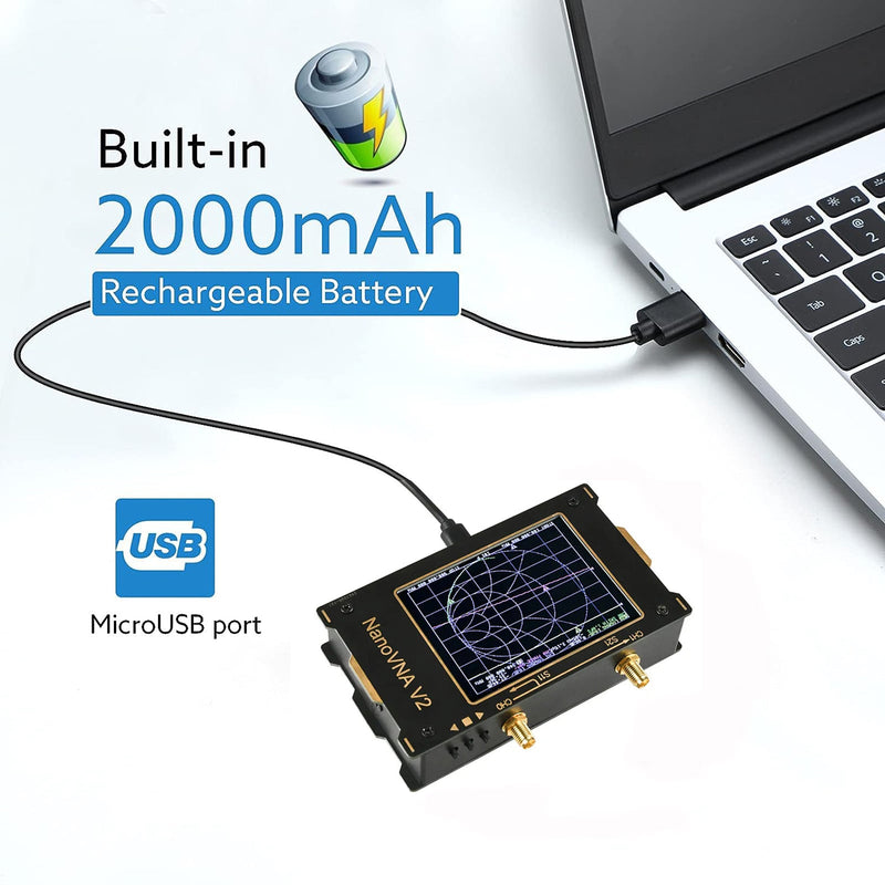 NanoVNA V2 3G 3,2" vektoriverkkoantennin analysaattori 50kHz-3GHz lyhytaaltoille