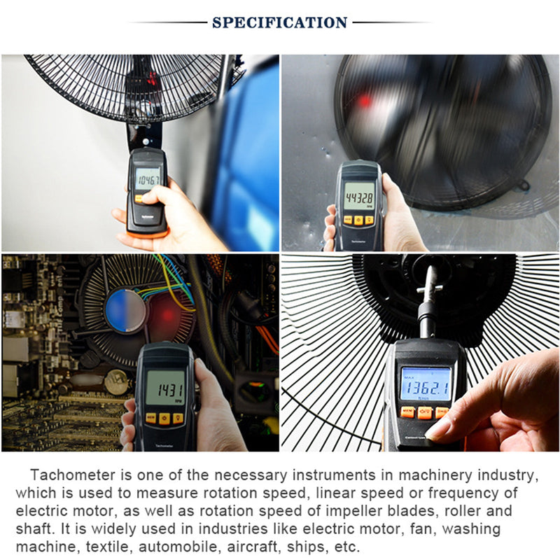 GM8906 Tacómetro de motor de contacto digital portátil LCD Tacómetro Tach RPM Tester