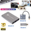 4K 1080p 60fps HD zu USB 3.0 Video Capture Card Game Live Recorder Plug and Play