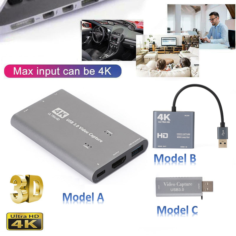 4K 1080p 60fps HD zu USB 3.0 Video Capture Card Game Live Recorder Plug and Play