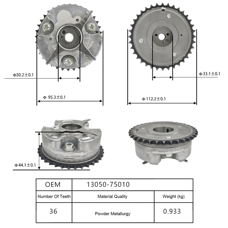 13050-75010 Kamaxel Kugghjul för Toyota Tacoma 05-12 4Runner 2010 2TR 2.7L