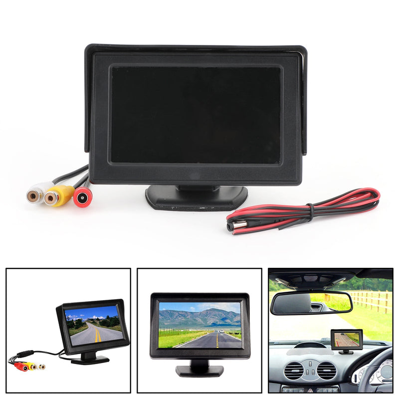 Câmera PAL de visão traseira HD Monitor reverso 4,3" TFT LCD Monitor de carro NTSC