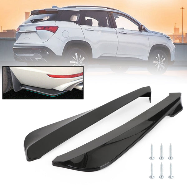 Para-choque traseiro de carro 19" Canard Splitter Difusor Valence Spoiler Brilho labial preto