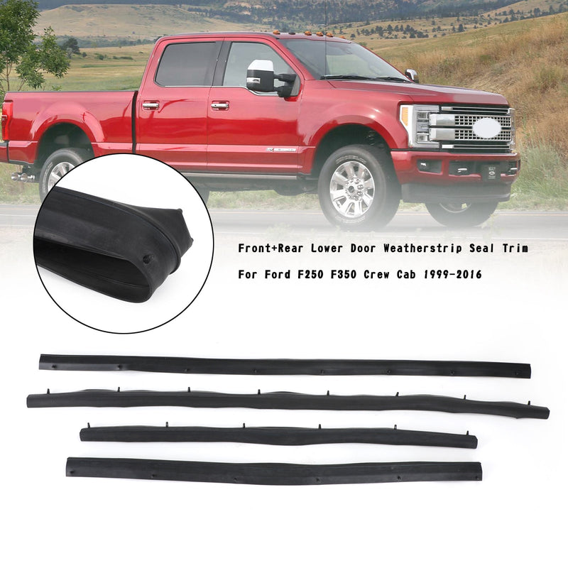 Faixa de vedação da porta inferior dianteira + traseira para Ford F250 F350 cabine dupla 99-16 genérico