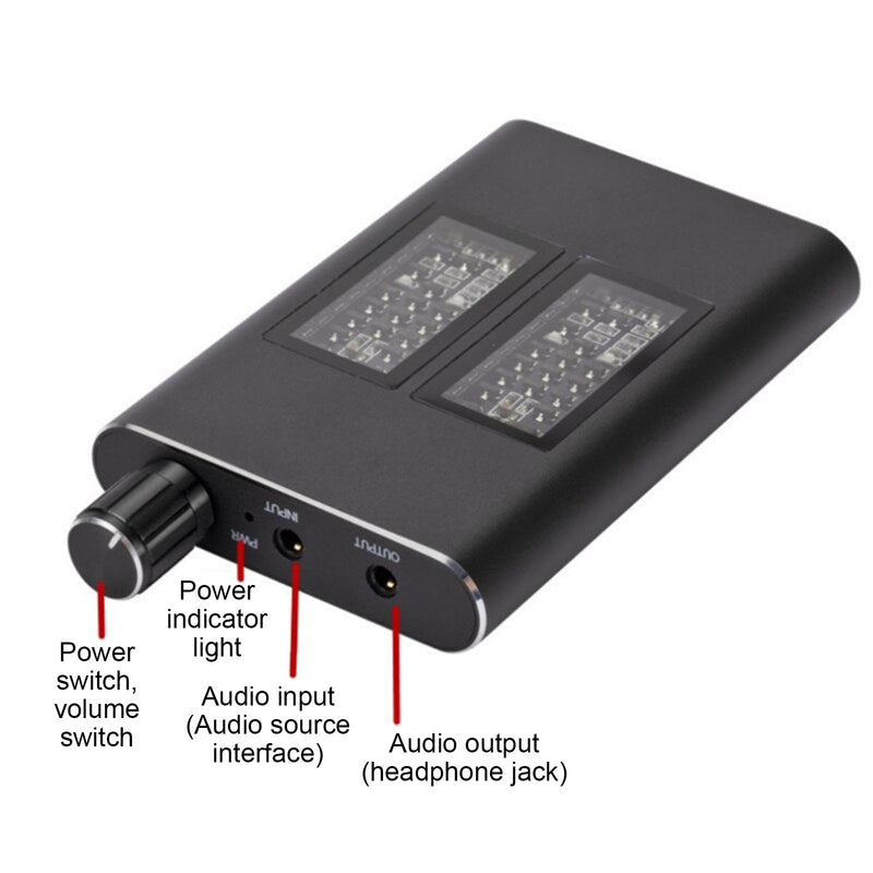 HIFI-hodesettforsterker Companion Walkman Bærbar Justerbar AMP 3,5 mm AUX-port