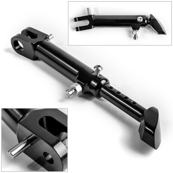 Suporte de perna lateral de alumínio CNC ajustável para Kawasaki Z900RS 2018 preto