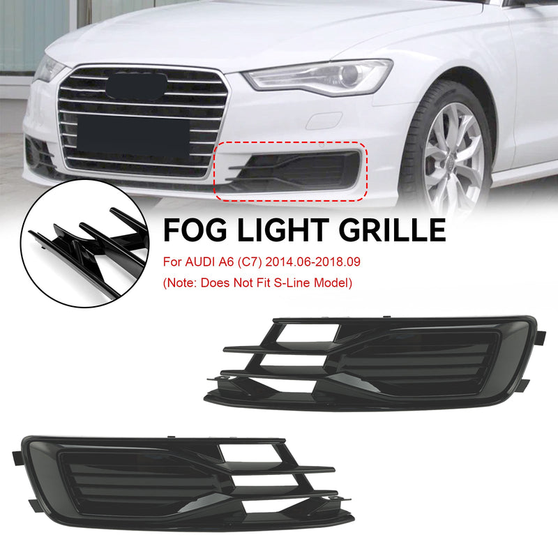 Audi A6 C7 2014-2018 2stk Frontfanger Tåkelys Grill Sort