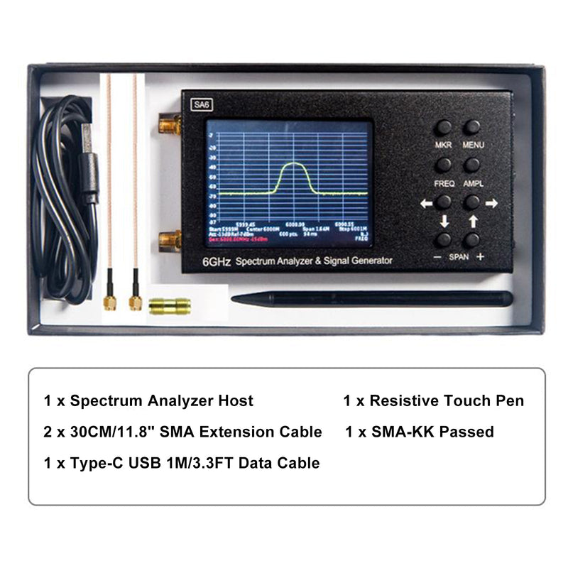 Spectrum Analyzer Signal Generator Wi-Fi 2G 4G LTE CDMA GSM GPRS SA6 6GHz