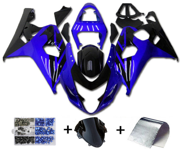 Fairing Injection Plastic Kit Blå Svart Passer Suzuki GSXR600/750 2004-2005