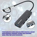 Dokovací stanice Type-C+USB Interface Hub PD100W pro Windows Mac OS Linux