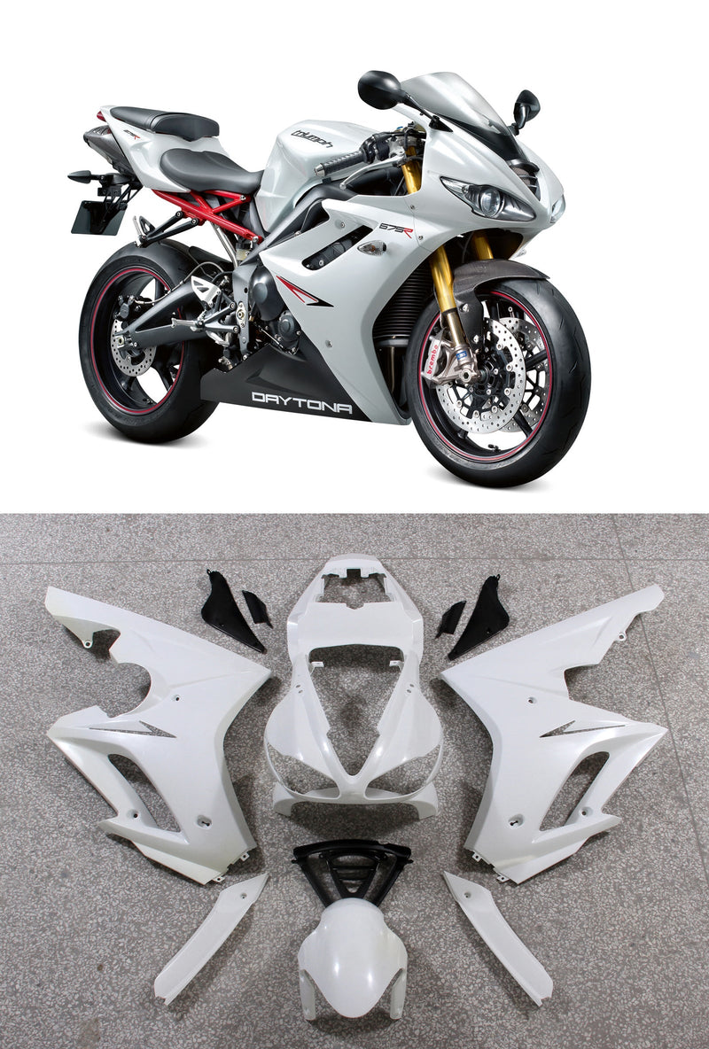 Carenados 2009-2012 Triumph Daytona 675 Blanco Negro Daytona Genérico